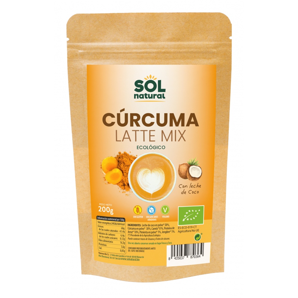 Solnatural Curcuma Latte Mix 200 Gr Bio
